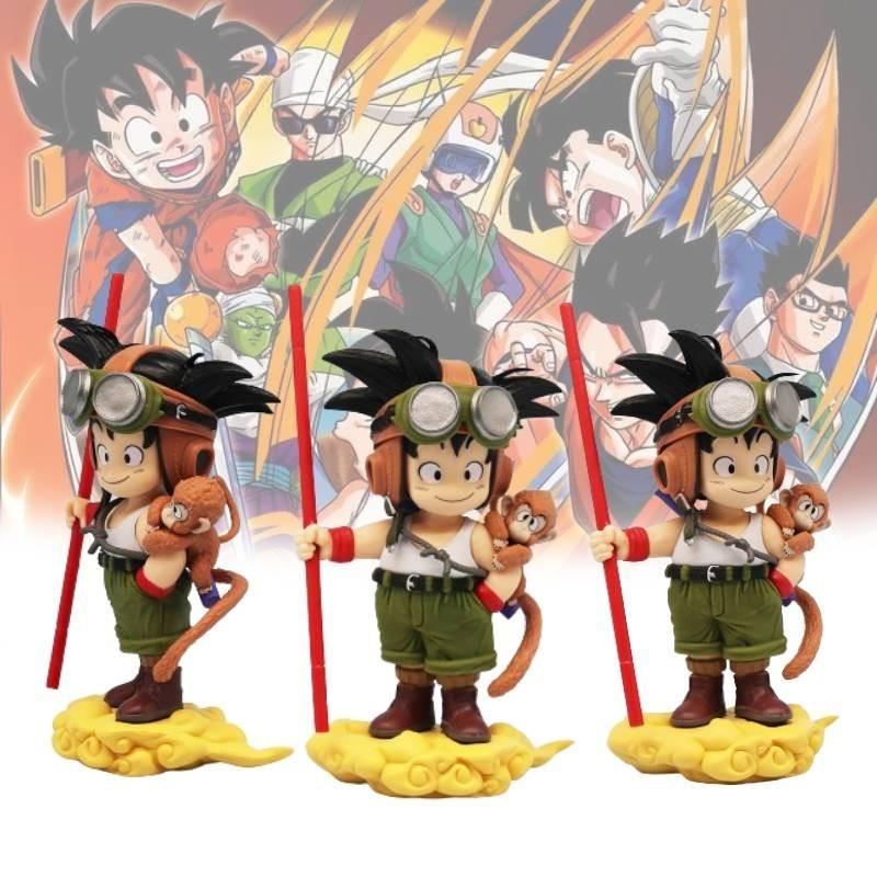 Detailed 16cm Pvc Goku Q Version Standing In Flight Suit Anime Figure Dragon Ball Z Character Statue
