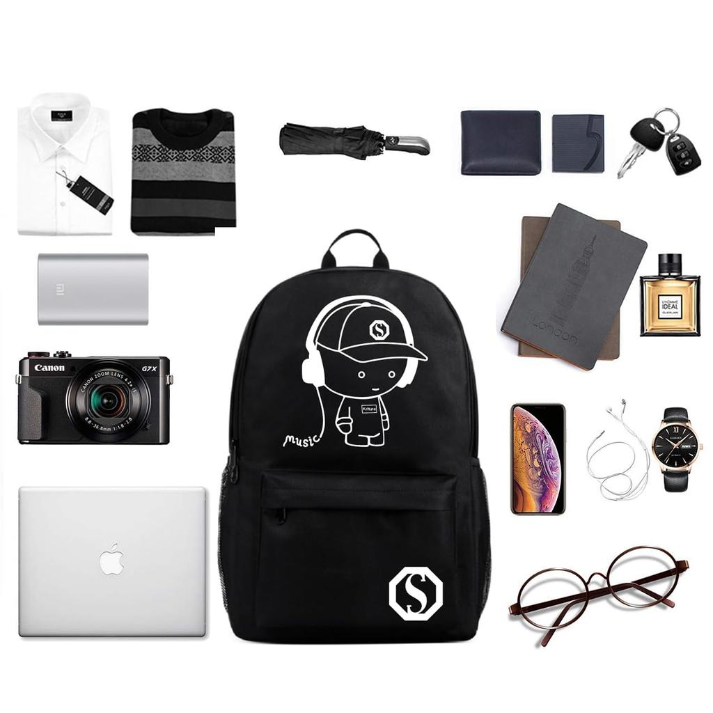 Kriture Luminous Backpack, Multifunctional, Waterproof, Large Capacity, Lightweight, for Men and Women, Suitable for Boys, Girls, Elementary, Middle,