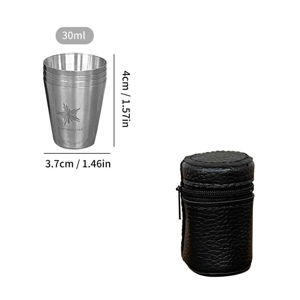 Outdoor Practical Travel Stainless Steel Cups With Case Portable Camping Mugs Whisky Wine Glasses Drinking Tea Mug