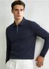 Jelly Polo Cool Sunscreen Smooth and Skin friendly Brocade Ammonia Four sided Elastic Men's Long sleeved Polo Shirt