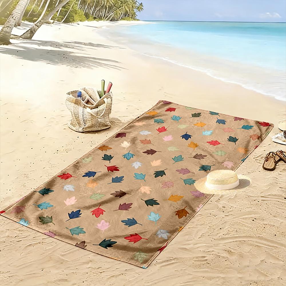 Autumn Leaves Pattern Towel Beach towel quick-drying for travel outdoor sports jogging beach and swimming