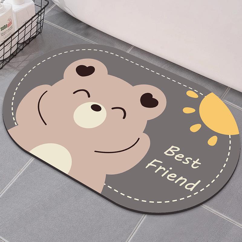 Desene animate cu uscare rapidă, pernă absorbantă, bucătărie, podea, ușă, covor, baie, antiderapant, anti-murdărire, covor de toaletă, desen animat, covor