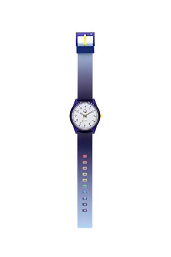 Q&Q SmileSolar (Q&Q Smile Solar) Zonne-aangedreven Analoog Horloge met Bijpassende Stijl, Waterdichte Urethaan Band, RP26-011, Blauw