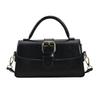 Vintage Brown Pu Shoulder Bag Four Season High-Quality Buckle Decorate Ladies Handbag Streetwear American Preppy Style Bags Y2K