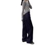 Women's Plus Size High-Waist Dark Blue Pear-Shaped Wide-Leg Jeans