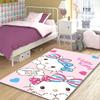Cute Hello Kitty Cartoon Print Rug, Non-slip and Stain-resistant, Perfect for Bedroom and Living Room Home Decor.