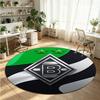 Borussia Mönchengladbach Printed Round Crystal Velvet Rug Soft Non Slip Floor Carpet For Bedroom Holiday Gift