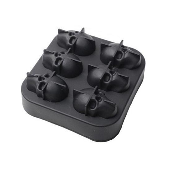 Yousheng Skull Ice Ball Mold Flexible Silicone Ice Tray for Cocktails Whiskey Halloween Horror Theme Ice Cube Maker for Spooky Parties Gothic Events