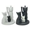 Yousheng Cute Cat Family Figurine, 3D Printed Cat Parents And Kitten Sculpture, Modern Tabletop Cat Ornament, Gift for Cat Lovers