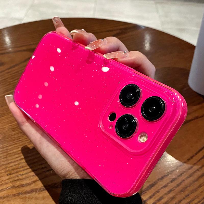 Coque Souple Néon Pailletée de Luxe Pour iPhone 17 16E 14 13Mini 12 11 Pro Max 15 17air Silicone Housse antichoc