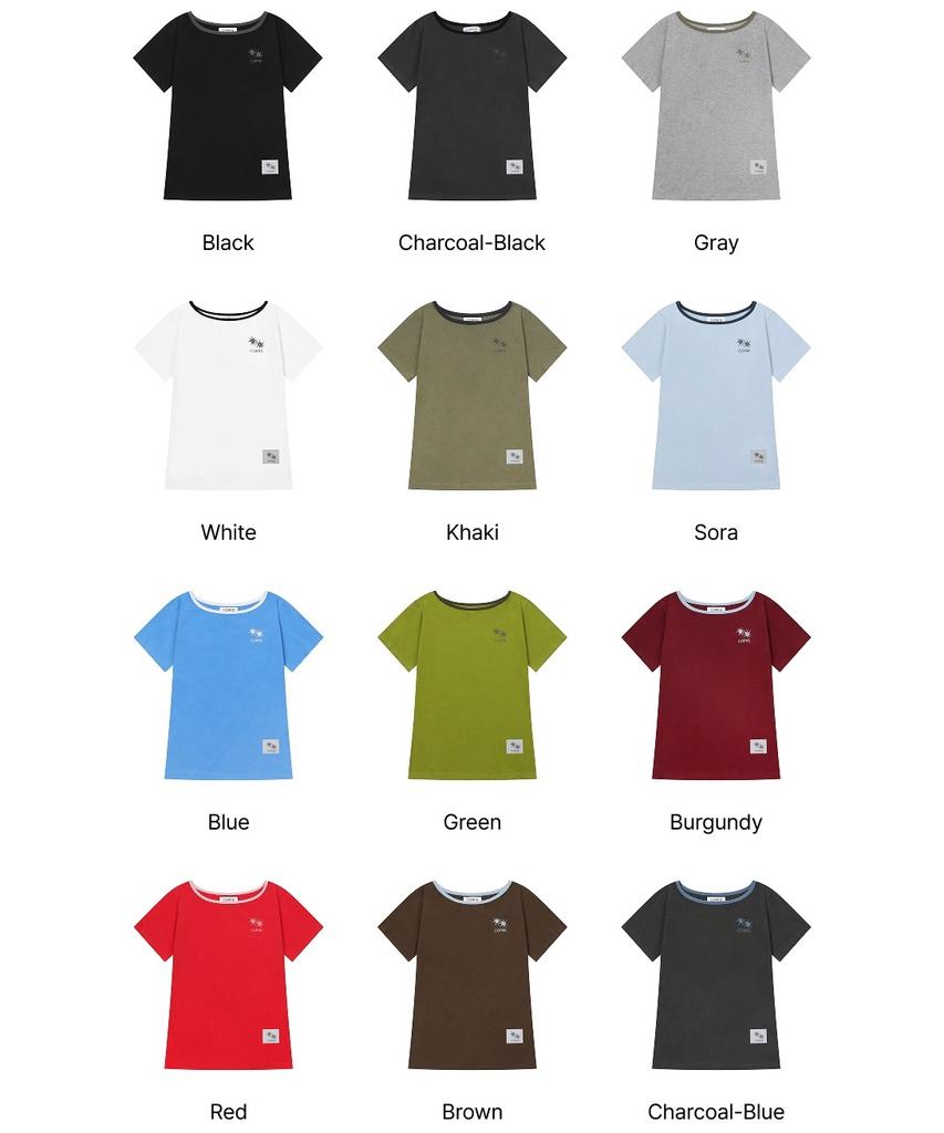 Koiliseu [One Shoulder] Laura Small Logo One Shoulder Short Sleeve T-Shirt (13 Colors)