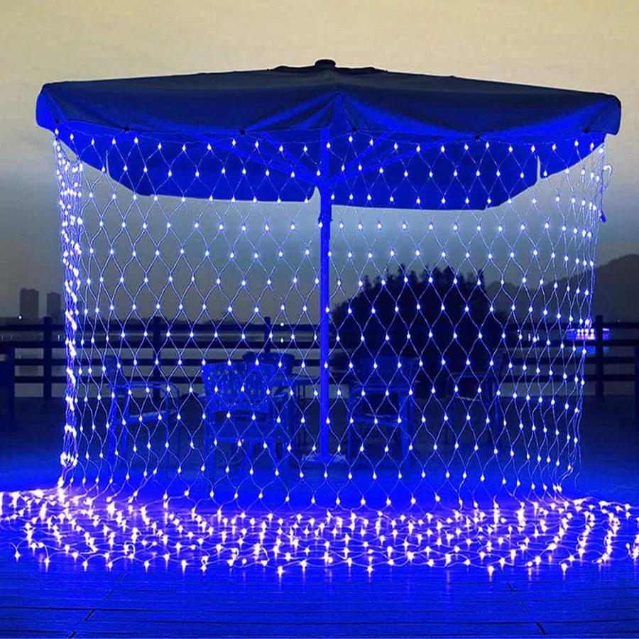 3X2M 200 Christmas LED Net Lights Outdoor Net Mesh Tree-Wrap Light Window Wall Hanging Garland Light for Party Camping Decor