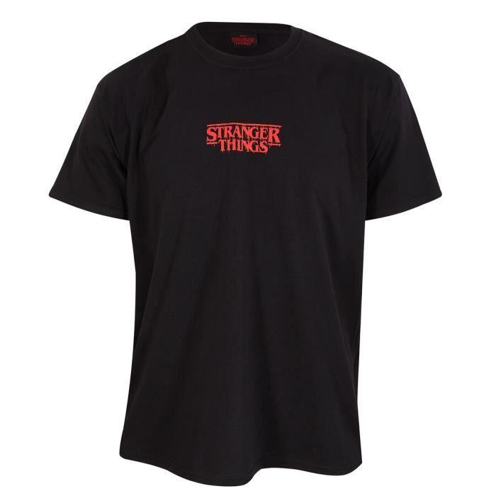 T shirt à manches courtes Stranger Things Demogorgon Upside Down Noir Unisexe L