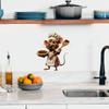 Playful Chef Mouse Wall Sticker Removable Self-Adhesive Decal for Kids Room Kitchen Childrens Wall Decor