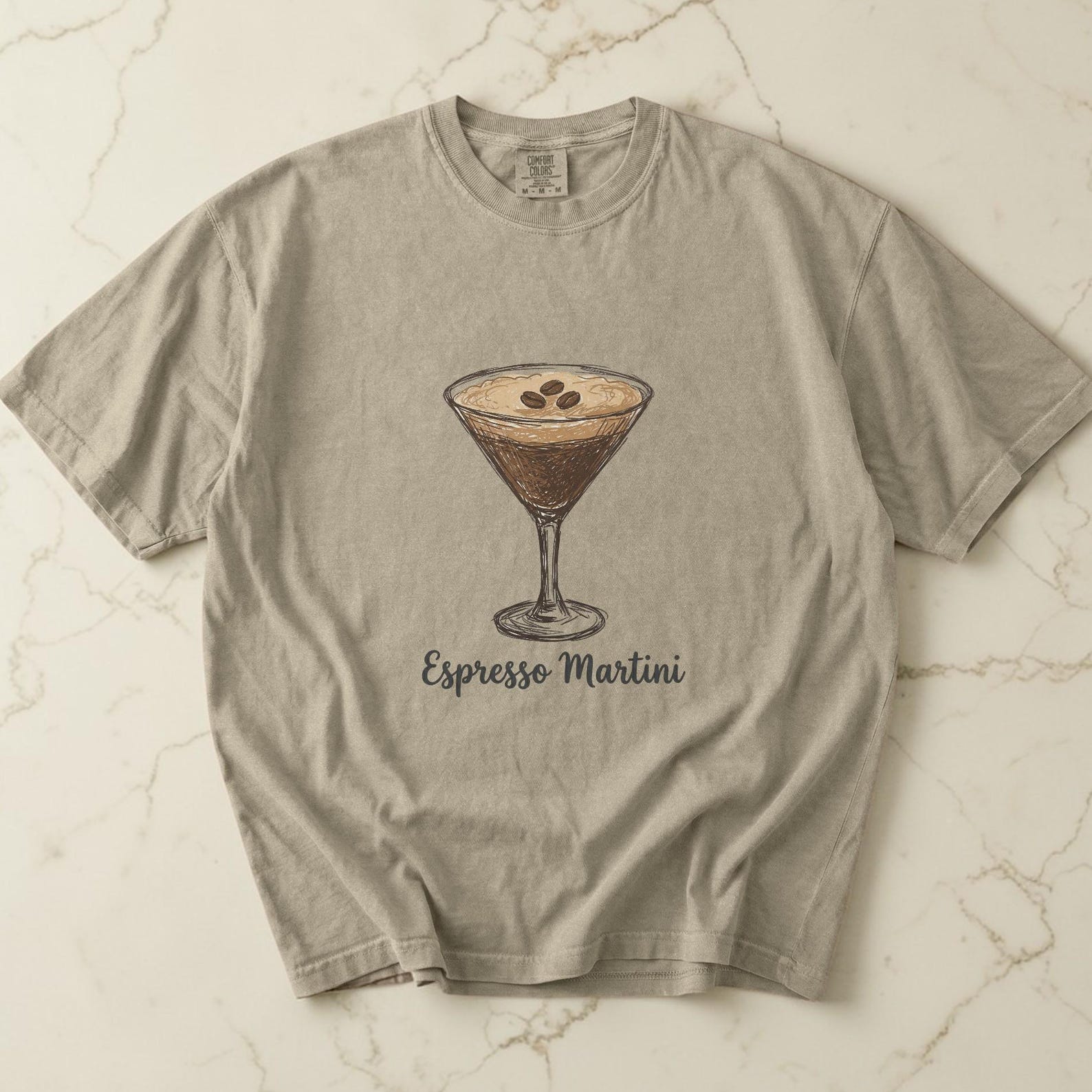 Espresso Martini Shirt, Cocktail Graphic Tee, Comfort Colors Unisex T shirt, Martini Lover Gift, Coffee Cocktail, Bartender Gift, Trendy Tee S