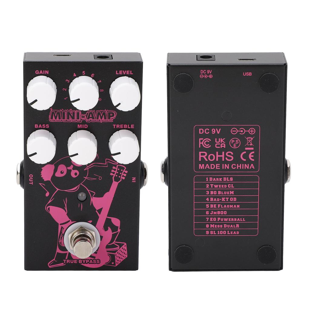 E-Gitarrenpedal 3 EQ Einstellbar 9 Musikeffekte E-Gitarren-Effektgerät für Auftritte
