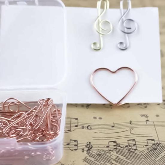 10 ks/sada barevných kancelářských sponek hladkých tvar hudebních symbolů odolné proti korozi špendlíky na lístky na stůl