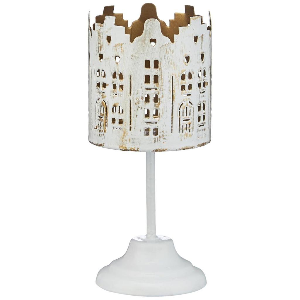 Votive with Stand House Design Inside Gold Finish