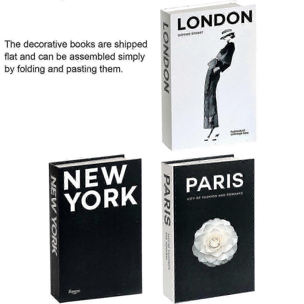 Set di 3 Libri Decorativi per Arredamento Casa, Libri Finti Moderni con Copertina Rigida, Libri Finti da Esposizione per Tavolino da Caffè di Casa, Decorazioni per Libreria