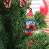 16Pcs 2D Flat Snowman Wooden Ornaments DIY Knitted-Style Christmas Tree Pendants Reusable Colorful Xmas Tree Hanging Ornament