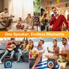 Karaoke Machine, Portable Bluetooth Karaoke Speaker with 2 Wireless Microphones for Adults, PA System with Echo Adjustment, LED Lights
