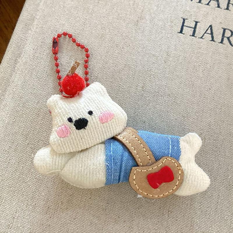 

Брелок в виде щенка милого медведя, мультяшный плюшевый брелок в виде животного, милый держатель для ключей, подвеска на сумку для пары, декор для ключей, аксессуары