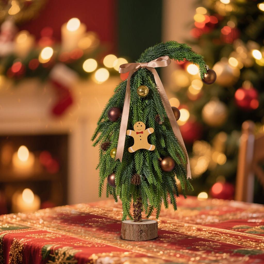 Christmas Tree PE Crooked Neck DIY Decoration Package, Encrypted Desktop Ornament, Simulated Small Tree