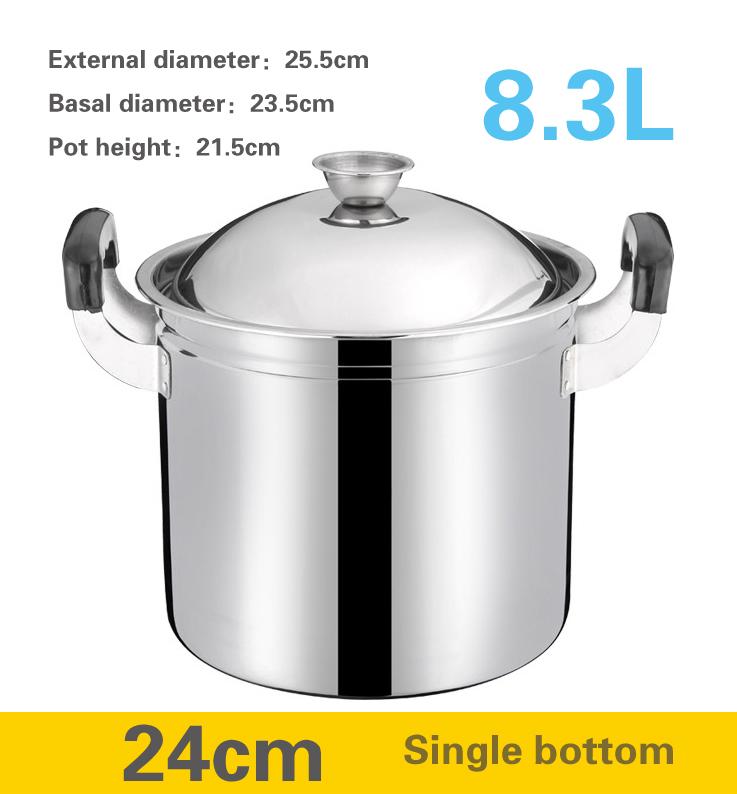 Stainless Steel Large Capacity Deep Soup Pot Thickened Extra High Pot Induction Cooker Universal Porridge Stew Pot Pots and Pans