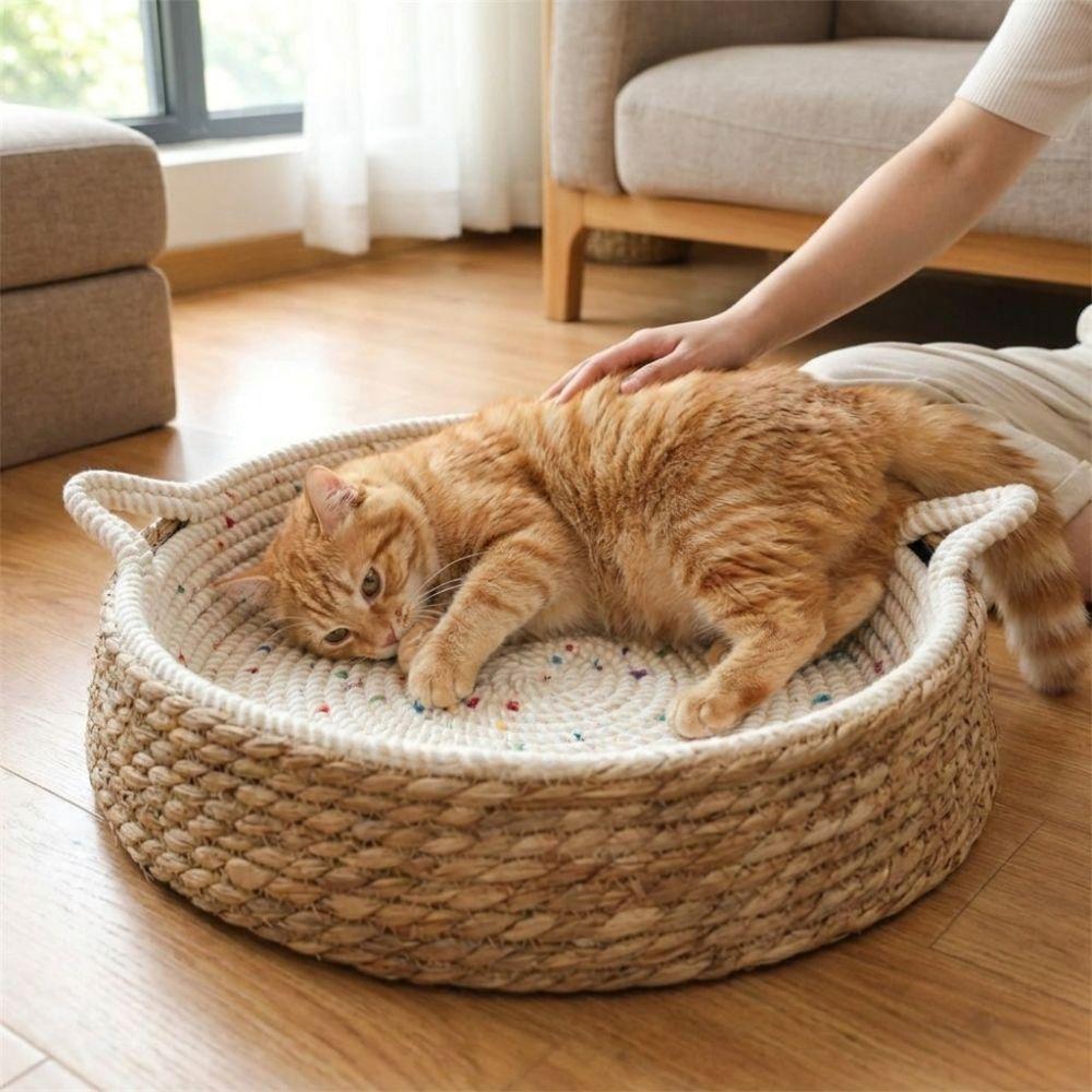 Cotton Rope Cat Scratching Board Wear-Resistant Pet Sofa Bed Large Woven Cat Bed  Play Exercise