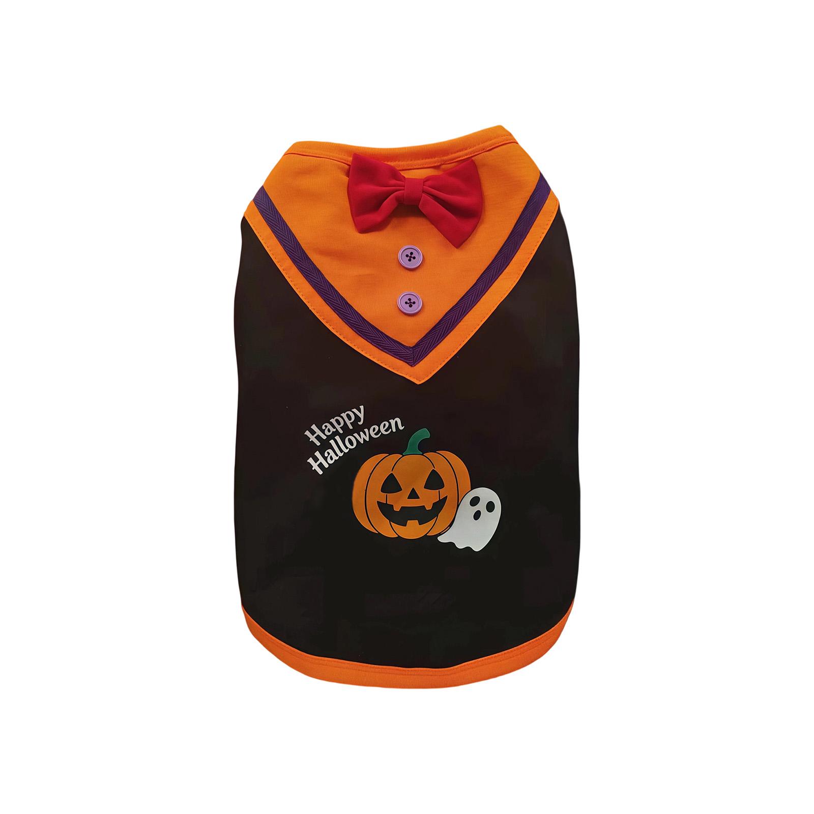 Small Dog Halloween Costume Funny Pumpkin Print for and Small Breeds S