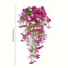 2pcs UV-Resistant Artificial Hanging Petunia & Eucalyptus Flowers , Weatherproof, Indoor/Outdoor Decor for Weddings, Porch, Patio, Garden Decorations
