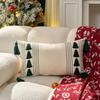 30x50cm Christmas Tree Embroidery Throw Pillowcase Cojines Cotton Linen Decor Sofa Cushion Cover Headboard Pillowcases