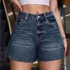 Damen Baggy Weite Bein Jeansshorts Lässige Jeansshorts