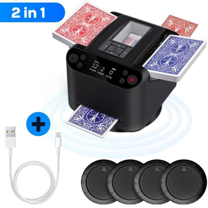 Mélangeur de cartes - SHOPWISE - Rechargeable - Silencieux - 2 modes (auto/manuel) - Format compact