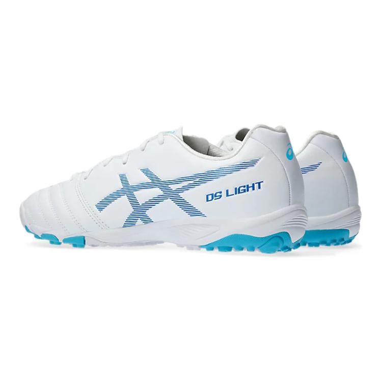 Asics Ds Light Jr Artificial Turf Round Toe Lace-Up Low-Top Soccer Shoes Kids Soccer Shoes White Blue 1104A047-102