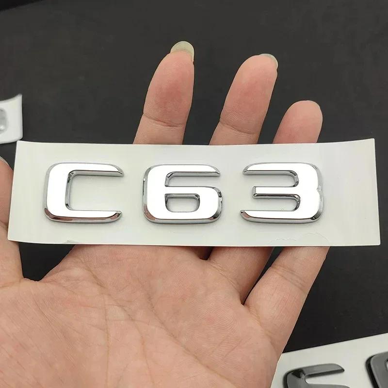 3D ABS Car Letters S63 C63 E63 Sticker Emblem Auto Badge Decal For Mercedes AMG C E 63 W205 W204 W213 W212 W222 W221 Emblem Logo