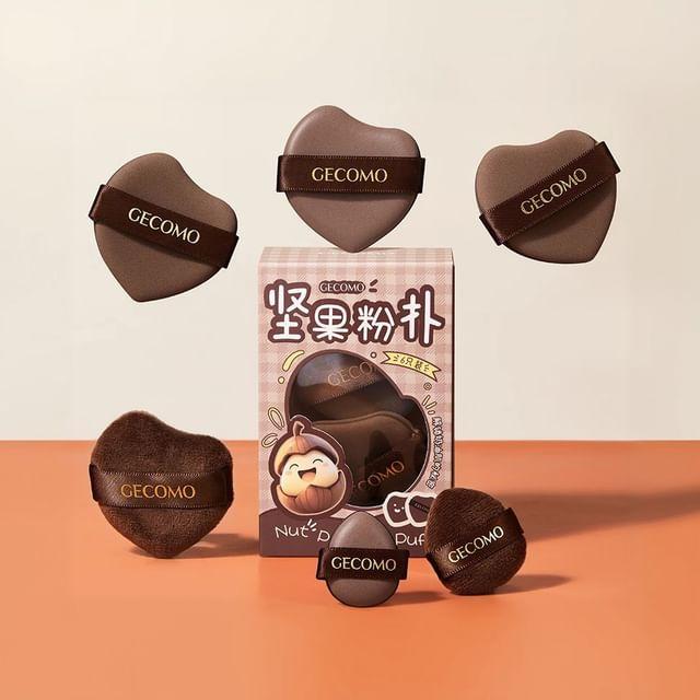 Choyu - Set of 6: Powder Puff + Mini Finger Powder Puff (Various Designs) Coffee