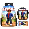 ROBLOX Themed Kids Backpack School Lightweight Durable Oxford Fabric Bag With Padded Straps Cartoon Print Grades 1-9