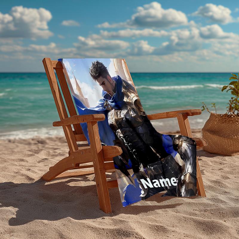 Custom Name Ultra-Soft Beach Towel with League of Legends Theme,Ideal for Pool - Camping, Diving - Perfect Travel Essential, Vibrant Beach Towel.