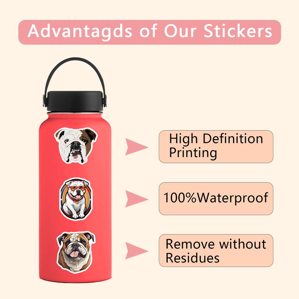 110 New Bulldog Bulldog Graffiti Stickers Decorate Notebook Suitcase Mobile Phone DIY Stickers