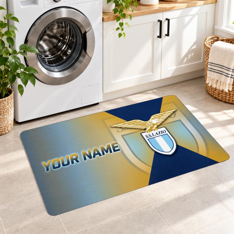 Lazio FC Custom Name Flannel Rug Kitchen Mat Non Slip Floor Carpet Personalized Home Decor