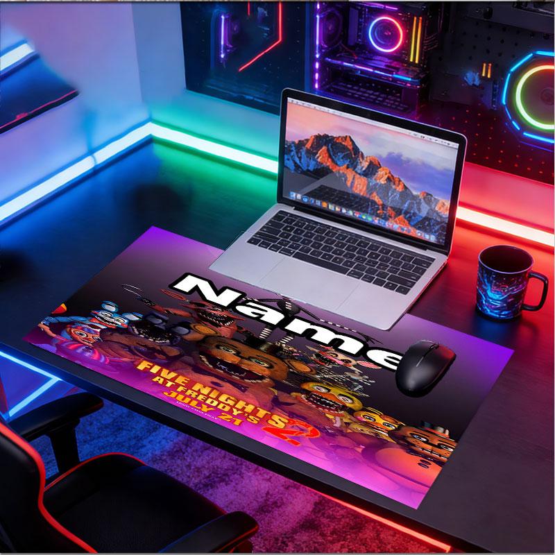 Personalizowana podkładka pod mysz z imieniem i wzorem Five Nights at Freddy's, Mata na biurko pod laptopa PC, Dekoracyjna mata na biurko do domu, Podkładka pod klawiaturę, Prezent