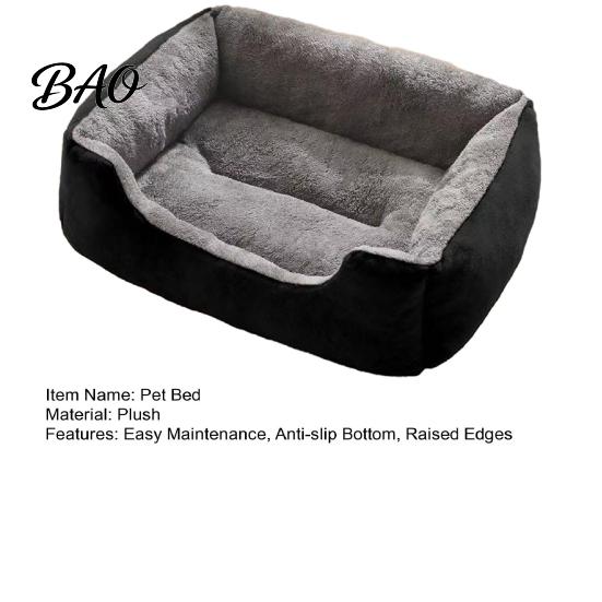 Durable Bed for Cats Rectangular Plush Cat Bed, Cozy Pet Lounge Anti-slip Bottom, with Bottom Washable Couch Indoor Small Dogs Puppies Orthopedic
