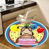 Curious George,Birthday Cake Chair mat Round Rug Office carpet, Machine Washable, Non slip, Suitable for Living Rooms, Bedrooms