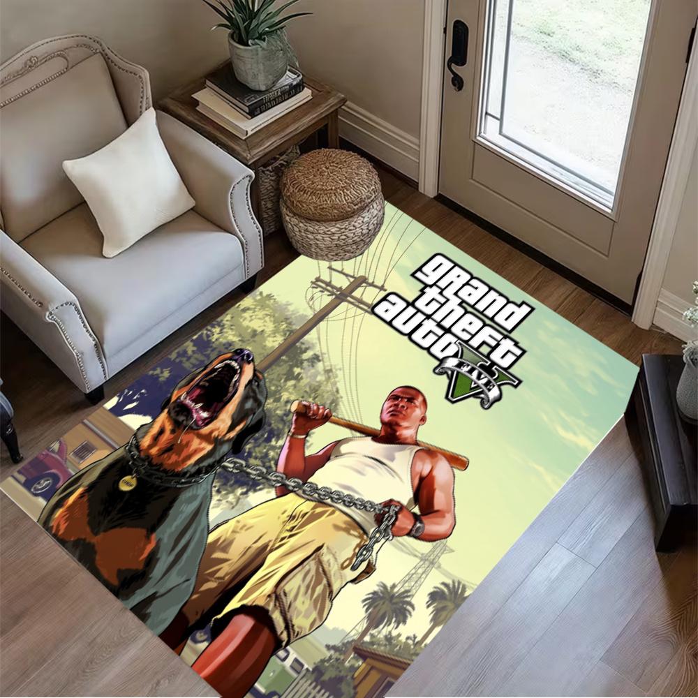 Grand Theft Autoce City Retro 80S Style Floor Mat Perfect For Playrooms Decorate Room Entryway Hallway Antislip Carpet Decorate Offices