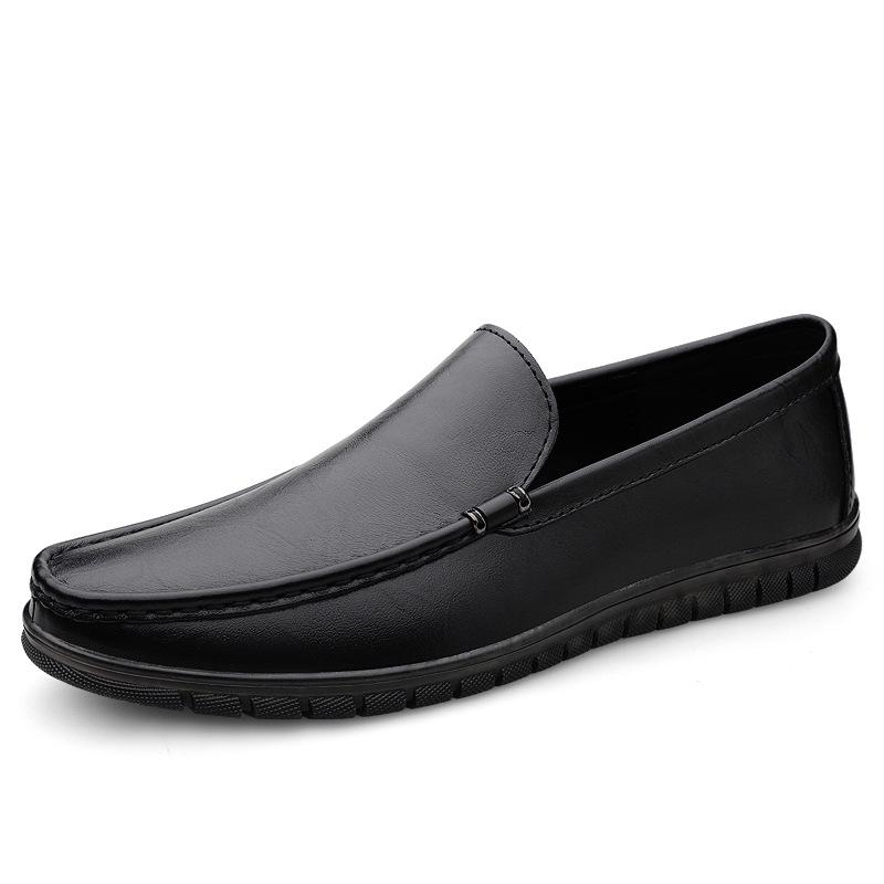 Men s Casual Slip-on Leather Moccasins - Breathable Soft Sole Cowhide Driving Shoes 42
