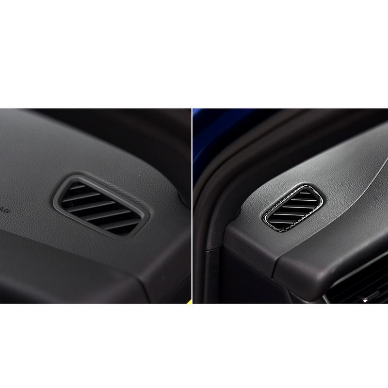 For Porsche Macan 2014- Carbon Fiber Dashboard Both Sides Air Outlet Panel Decorative Cover Car Interior Accessories Sticker
