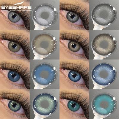 1 Paar Naturfarbene Kontaktlinsen Graue Pupillenlinse Braune Make-up-Farbe Augenkontakte Mode Blaue Schönheitslinsen Jährlich