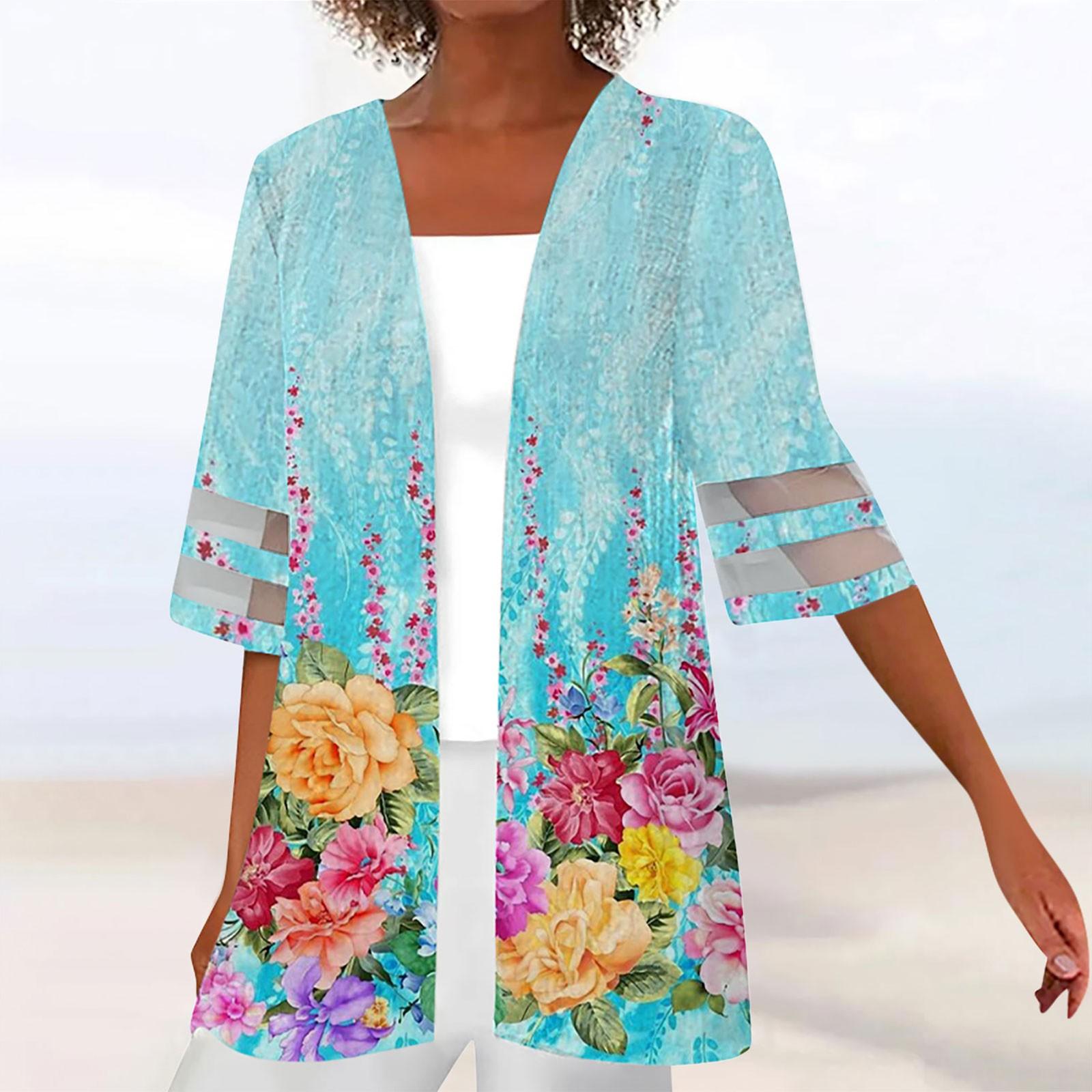 

Жіноча сорочка, блуза, верхній одяг, принт, рукав до половини, повсякденне свято, базові мереживні топи M