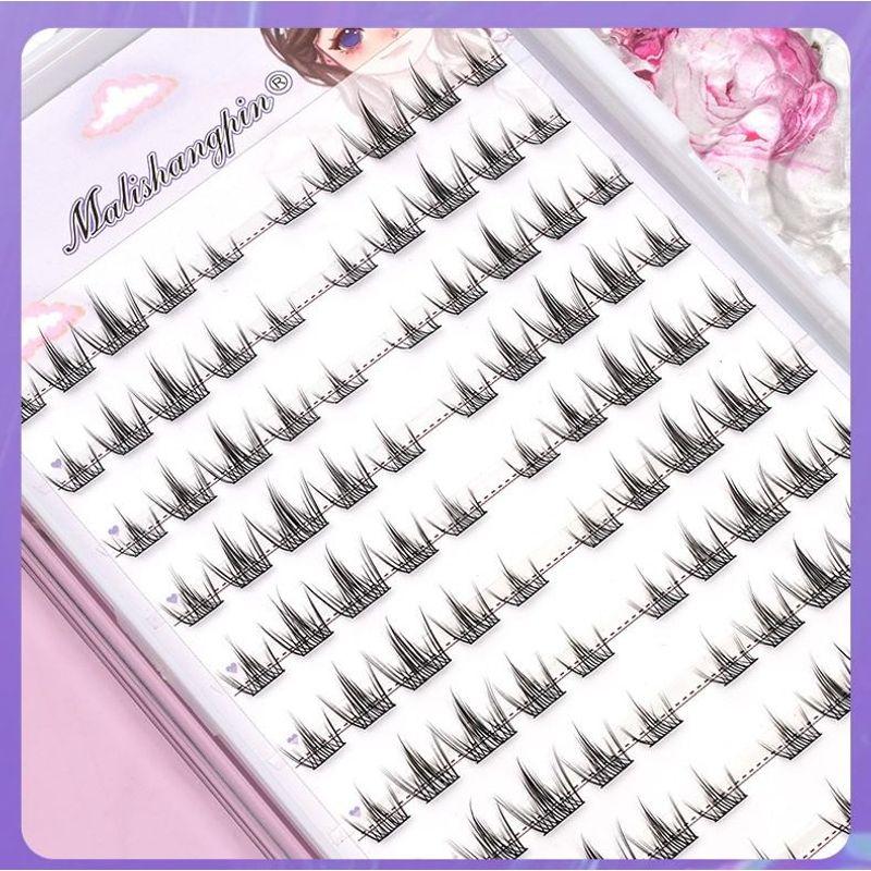 Lactacia - Kleberloses Multipack Falsche Wimpern Cluster / Pinzette / Set (Verschiedene Designs)